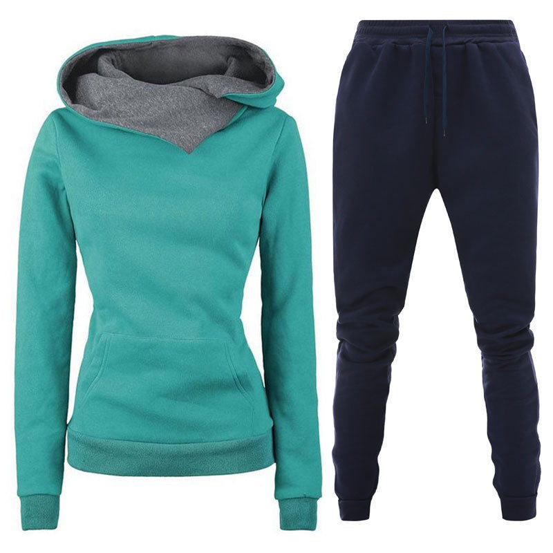 New Plush Hooded Sportswear Suit For Women