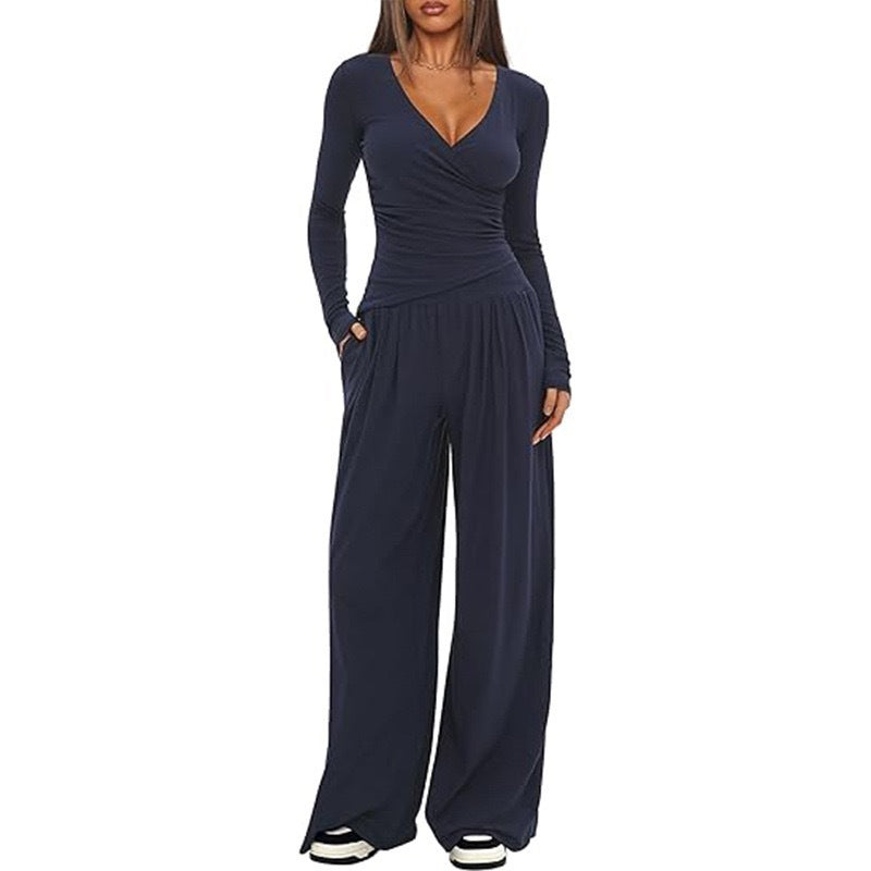 Cross-border Amazon Hot Loose Wide-leg Pants Casual And Comfortable Suit