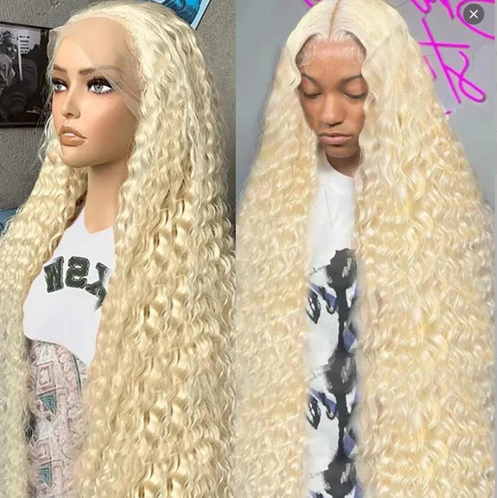 Women's Wig Front Lace Small Roll Brown Long Curling Iron Set