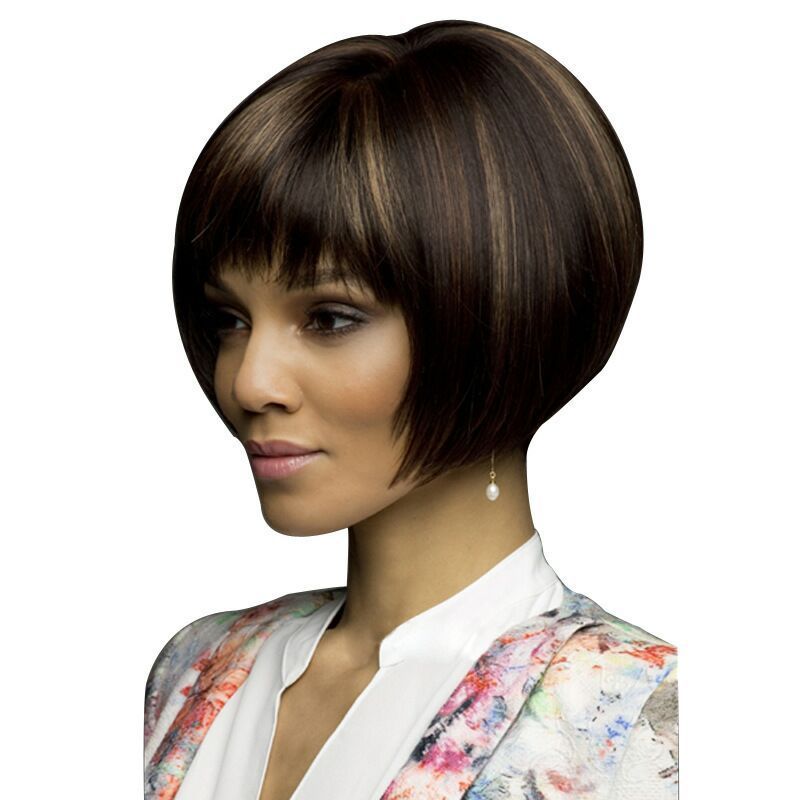 Women's Fashion Short Straight Wig Chemical Fiber Headgear