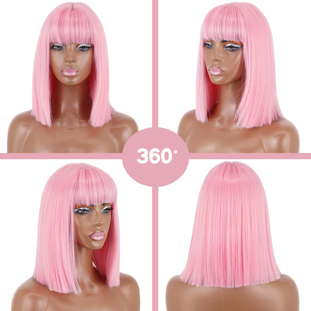 Short Straight Bangs Chemical Fiber Wig