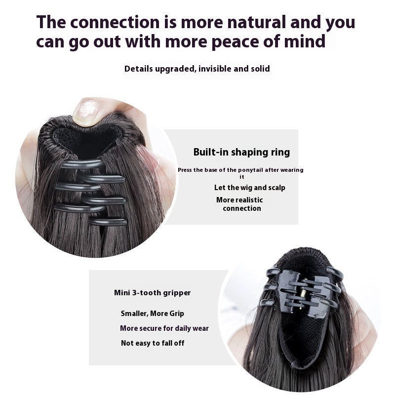 Wig Ponytail Female Small Jaw Clip Water Ripple Curl Ponytail Natural Simulation