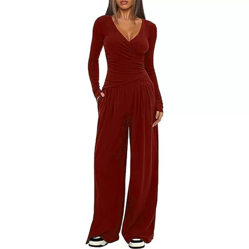 Cross-border Amazon Hot Loose Wide-leg Pants Casual And Comfortable Suit