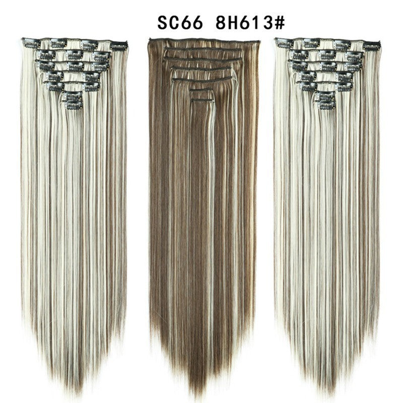 16 Card Seven-piece Hairpiece Clip Wig Beauty Chemical Fiber Wig Set Hair Extension