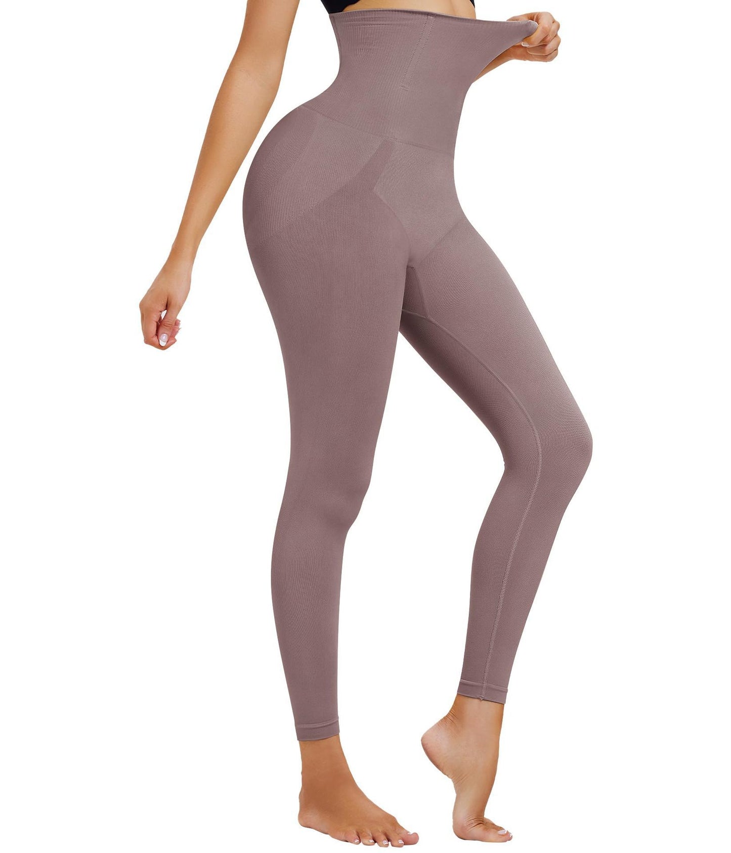 High Waist Cropped Pants High Elasticity Waist Slimming And Belly Contracting