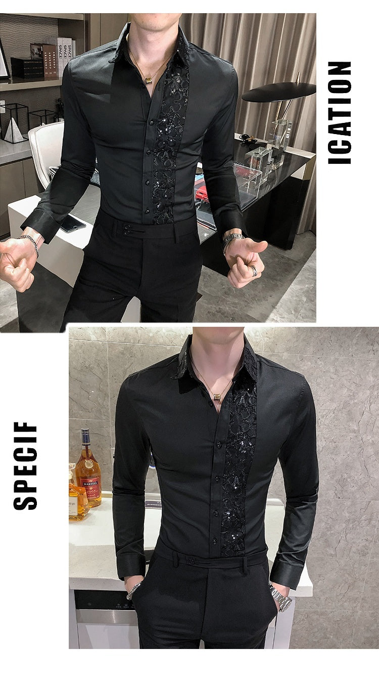 Slim Fit Four Seasons Solid Color Shirt Men's Clothing