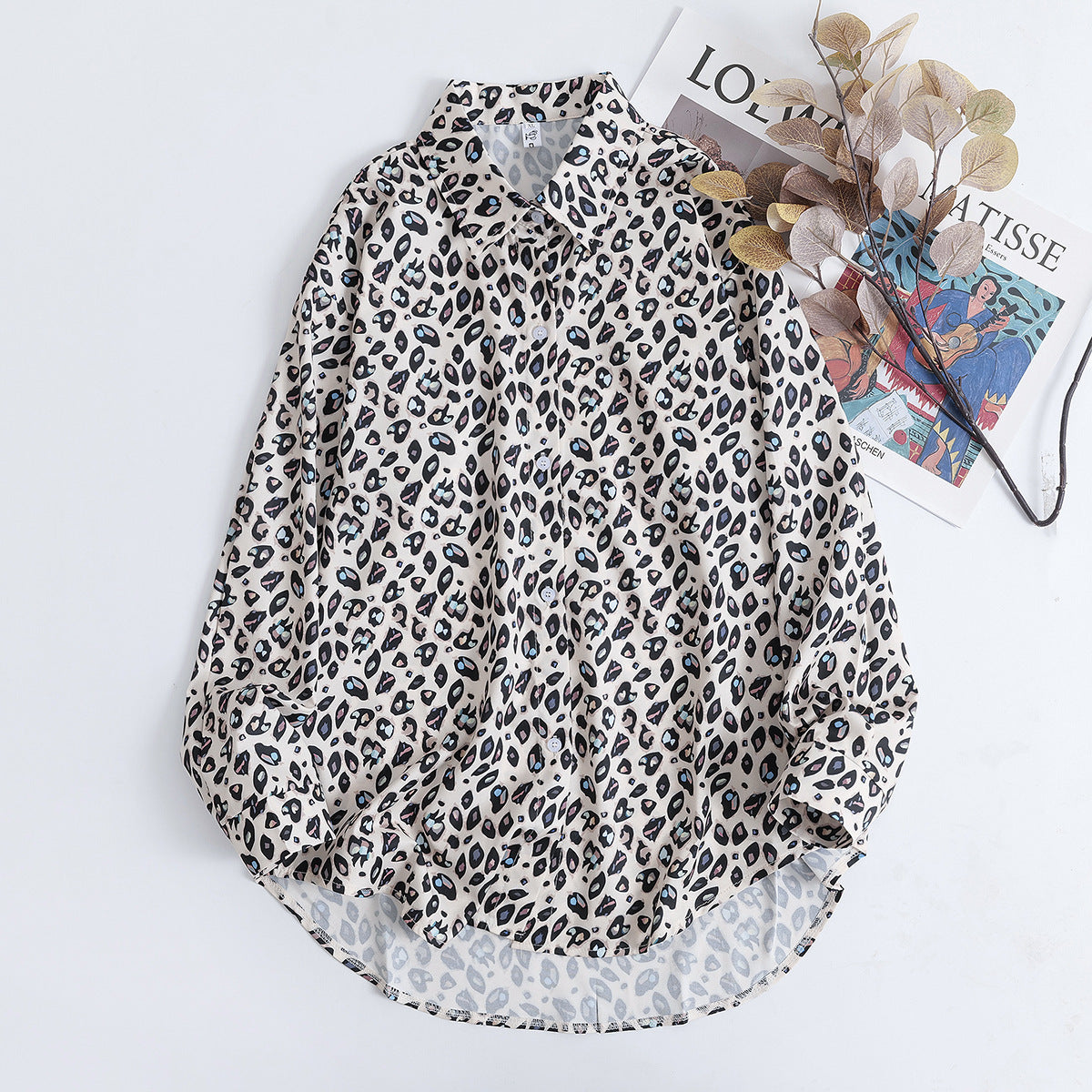 Retro Tie-dyed French Satin Shirt For Women