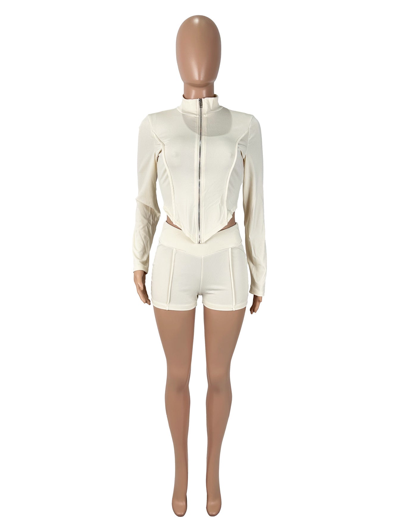 Women's Sexy Lapel Long Sleeve Shorts Suit