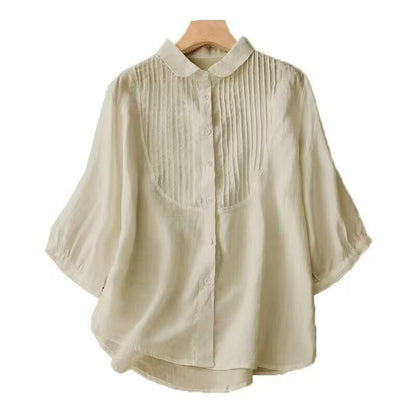 Women's Retro Loose Cotton And Linen Tops