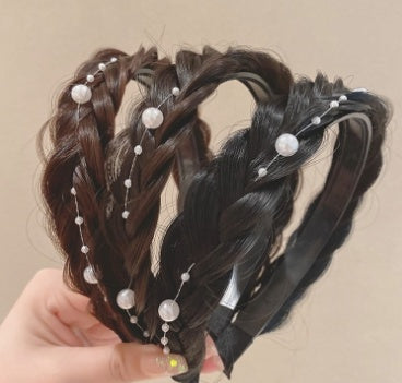 Pearl Fishbone Plaits Wig Hair Hoop