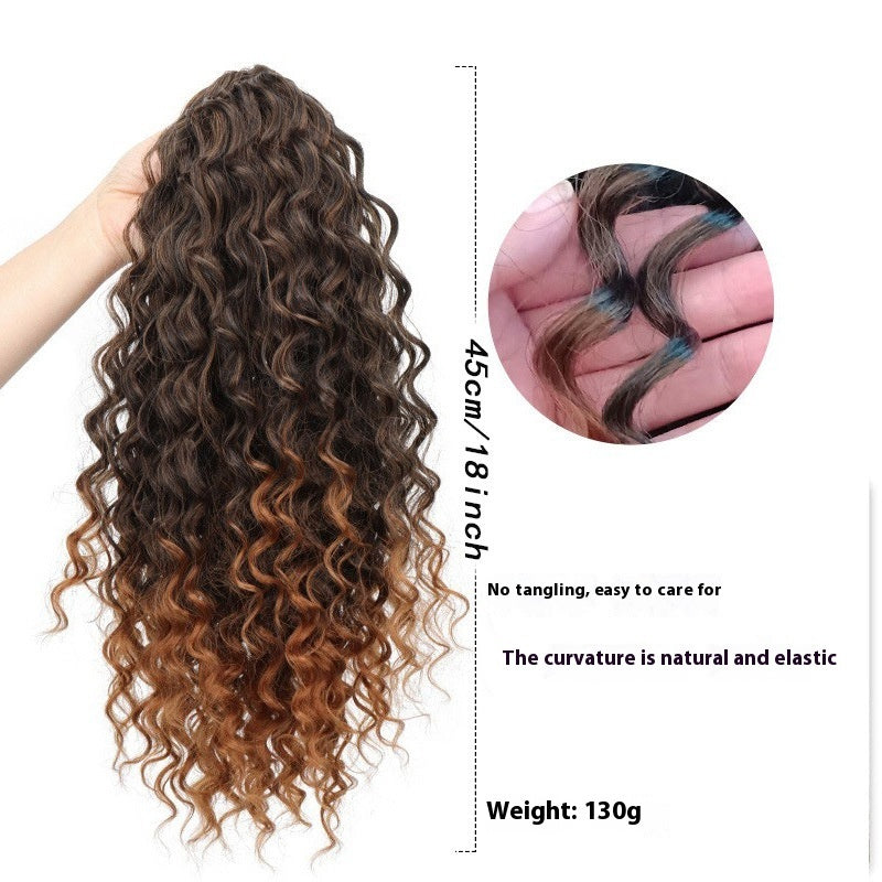 Wig Small Curly Ponytail Gradient Drawstring Wave