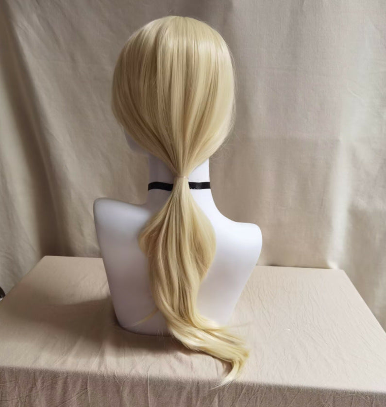 Light Golden Cosplay Wig Micro Curly Long Wig