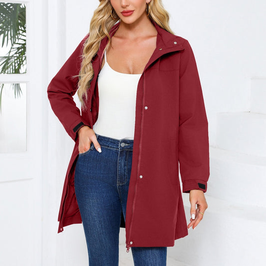 Women's Solid Color Long Sleeve Thin Coat European Size