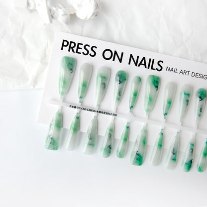 Blooming Antique Butterfly Ink Long Pointed Nail Beauty Bright Surface