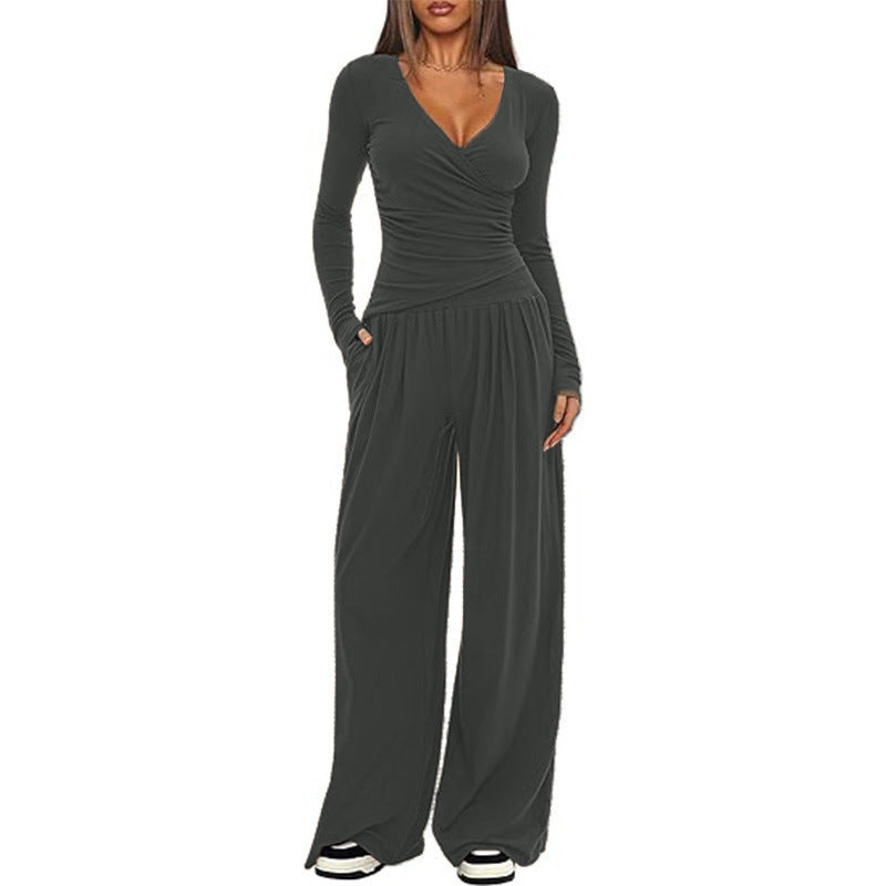 Cross-border Amazon Hot Loose Wide-leg Pants Casual And Comfortable Suit