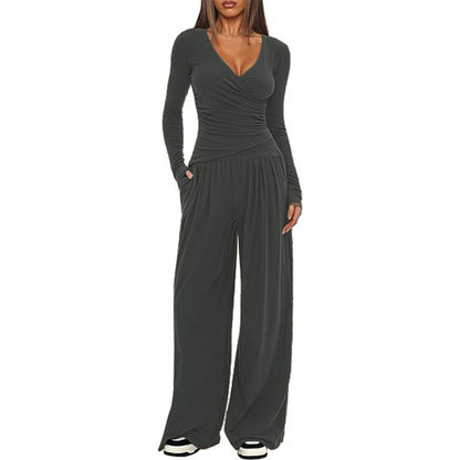 Cross-border Amazon Hot Loose Wide-leg Pants Casual And Comfortable Suit