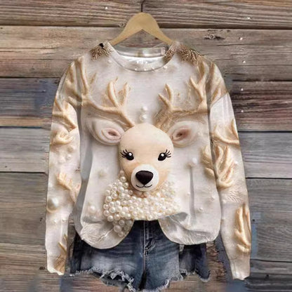 Loose Christmas Tree Pullover For Women