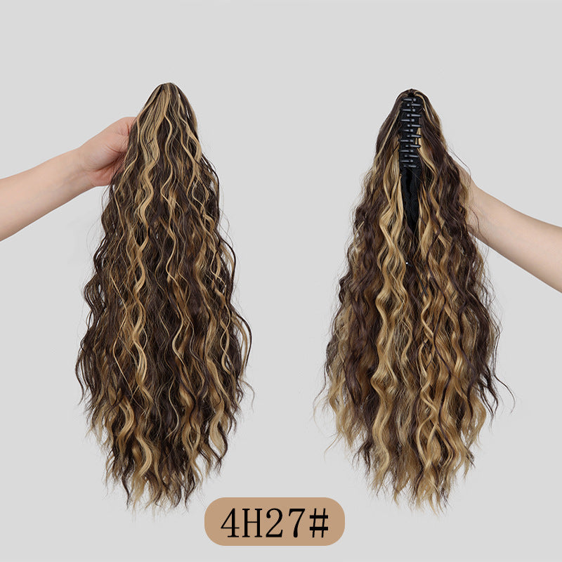Water Ripple Grip Ponytail Corn Curler Wig