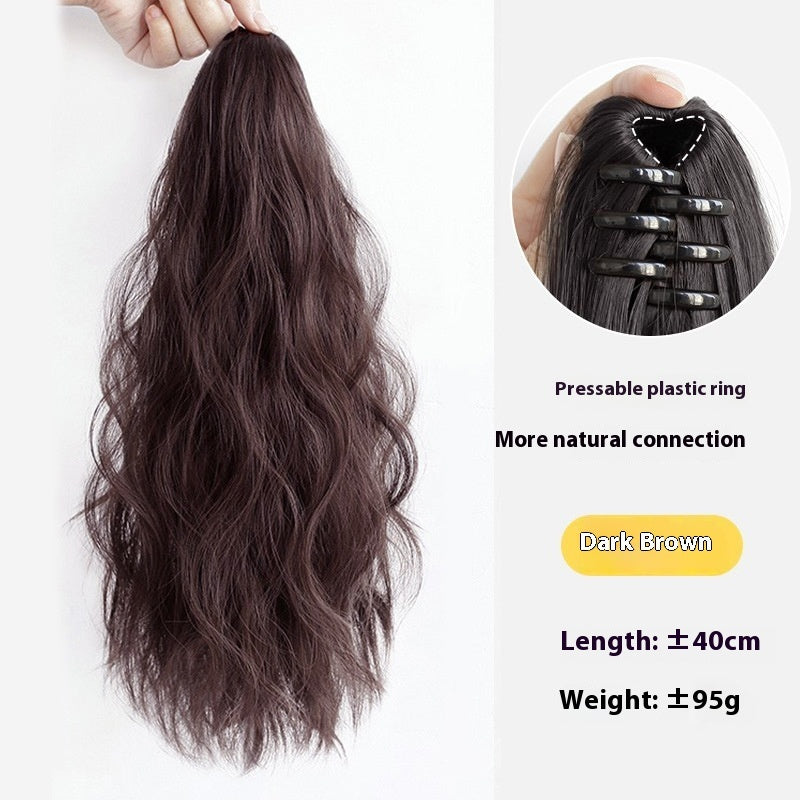 Wig Ponytail Female Small Jaw Clip Water Ripple Curl Ponytail Natural Simulation