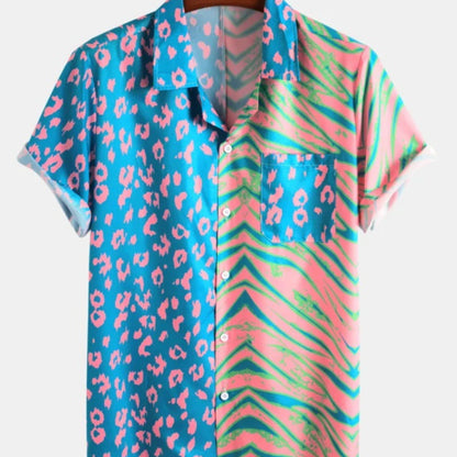 Short Sleeve Lapel Men's Clothing Print Shirt