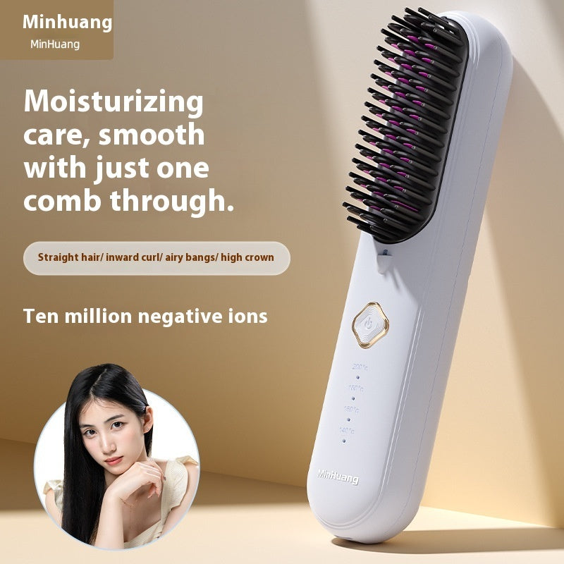 Negative Ion Does Not Hurt Hair Straight Plywood Dual-use Electric Wireless Straight Comb