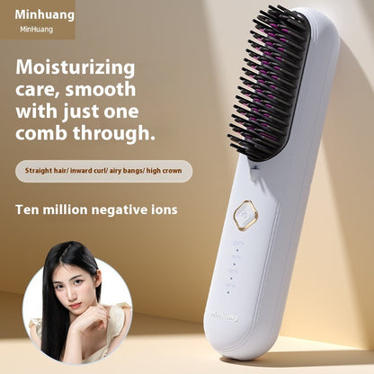 Negative Ion Does Not Hurt Hair Straight Plywood Dual-use Electric Wireless Straight Comb