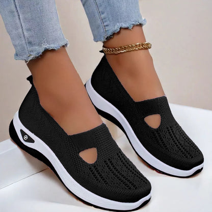 Mesh Flats Shoes Fashion Breathable Non-slip Soft Bottom Casual Shoes For Women
