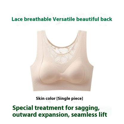 Traceless Lace Plus Size Sports Bra Women Push-up Anti-sagging