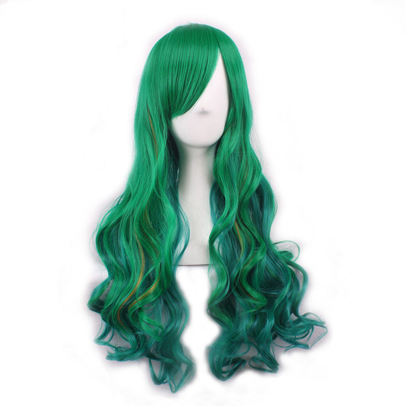 Harajuku Dark Green Gradient Japanese High Temperature Silk Wig