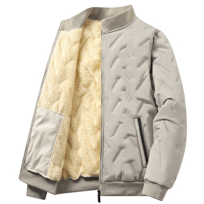 Loose Lapel Fleece-lined Thickened Cotton Clothing