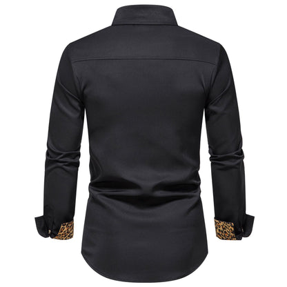 Men's Shirt Color Matching Long Sleeve Clothing