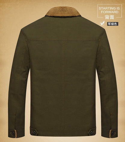 Winter plus velvet thick lapels uniforms air force one jacket jacket cotton clothing men