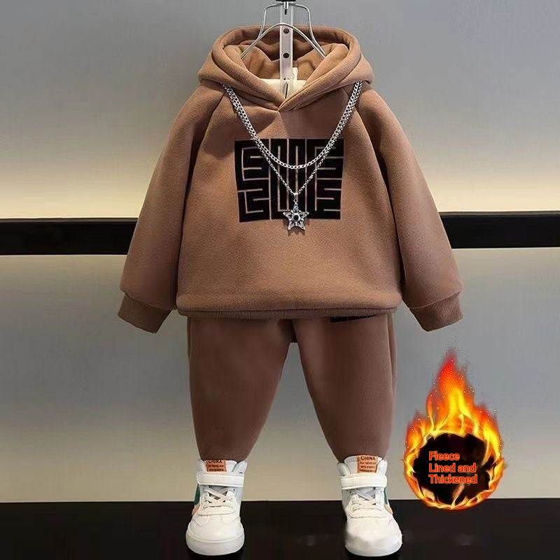 Winter Clothes Fleece Sweater Sportswear Thickening Two-piece Set