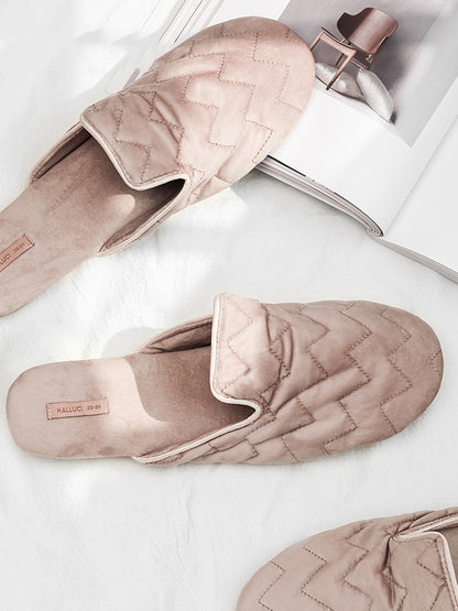 Embroidered Home Shoes Silent Antiskid Four Seasons Women''s Cotton Slippers