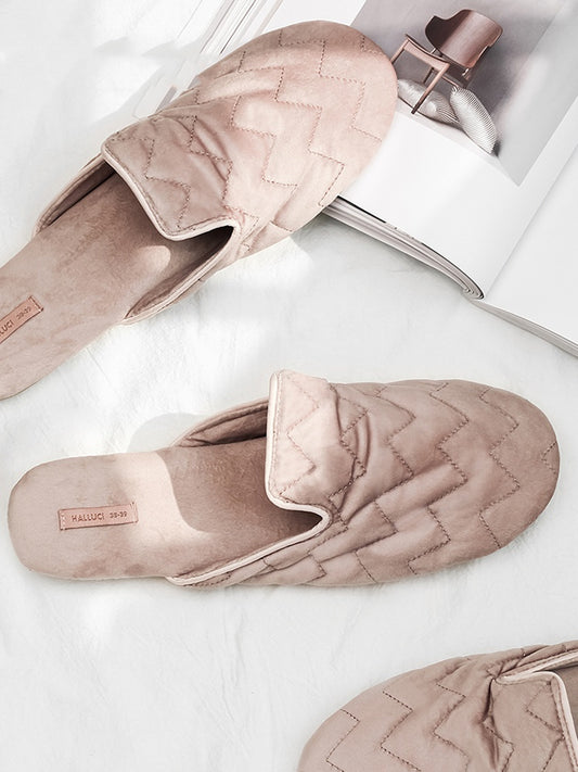 Embroidered Home Shoes Silent Antiskid Four Seasons Women''s Cotton Slippers