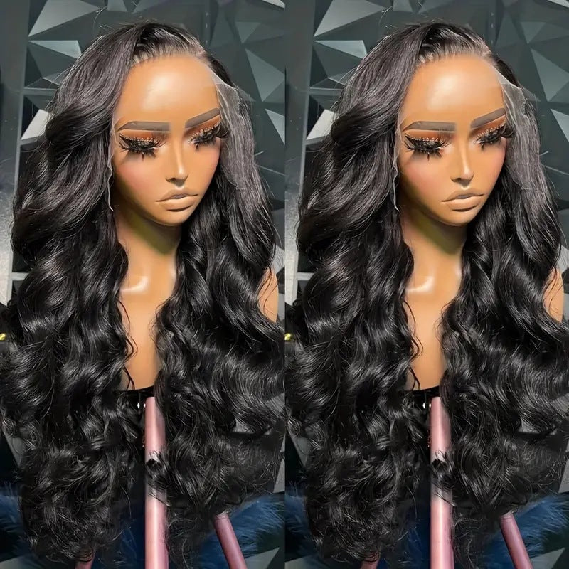Black Medium Large Wave Full-head Wig