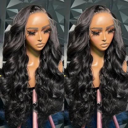 Black Medium Large Wave Full-head Wig