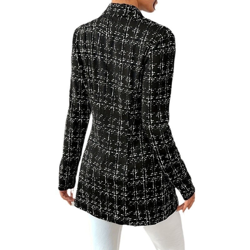 Plaid Slim Fit Elegant Graceful Women's Coat