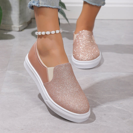 Stylish Casual Shoes Sale Plus Size Sequined Flat Women Loafers