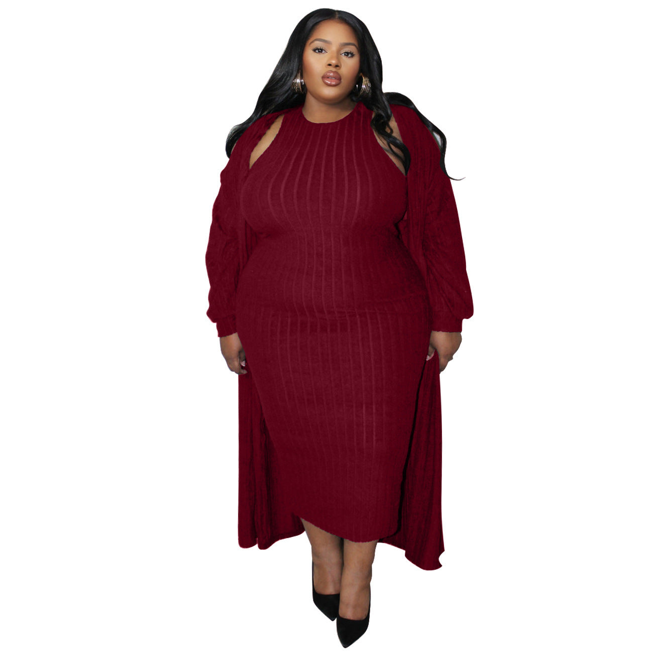 Casual Fashion Long Sleeve Coat Two-piece Suit