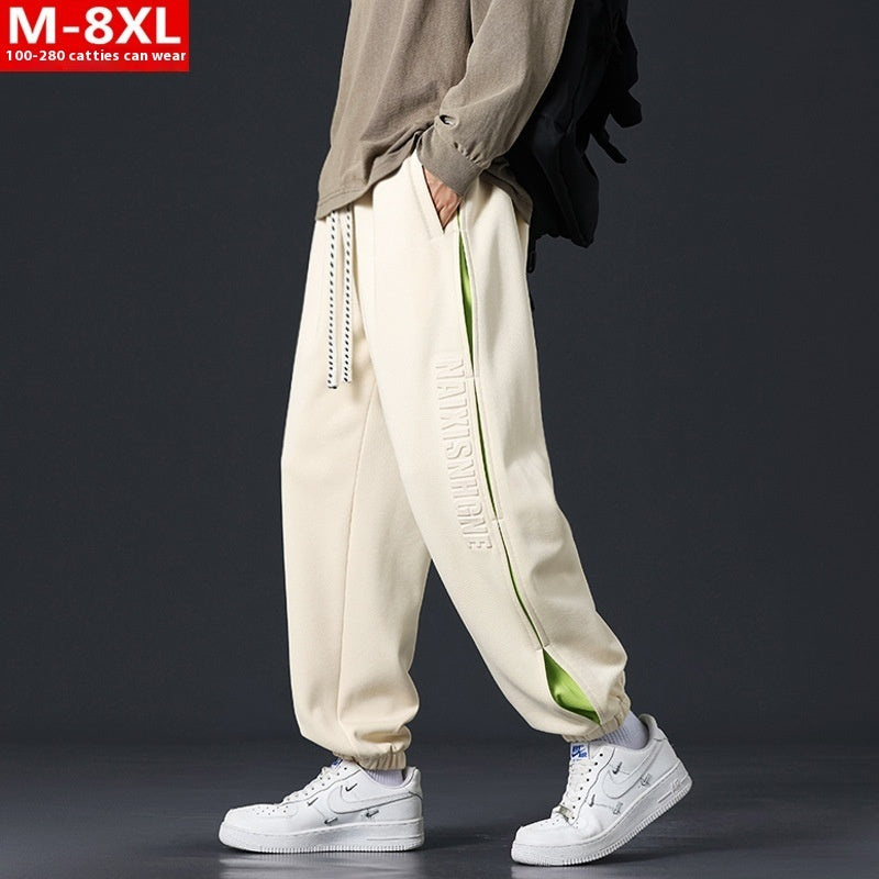 Men's Clothing Stitching Printing Ankle Banded Pants