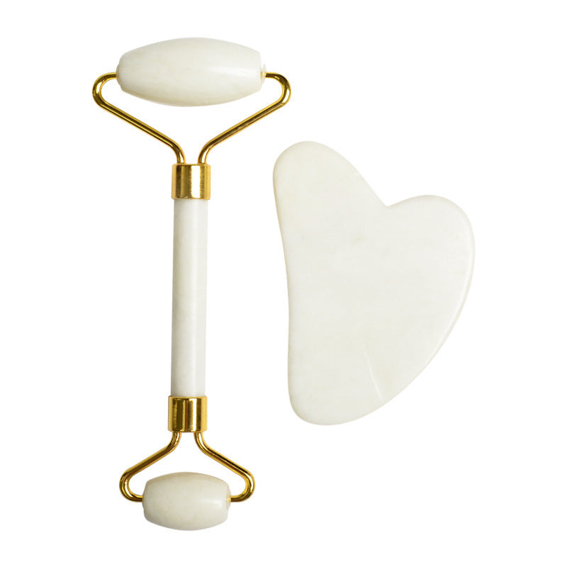 Set Beauty Scraping Board New  Jade Roller Heart-shaped Scraping Board Facial Facial Beauty Device In Stock