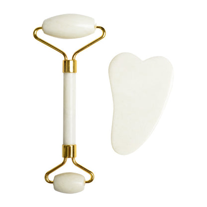 Set Beauty Scraping Board New  Jade Roller Heart-shaped Scraping Board Facial Facial Beauty Device In Stock