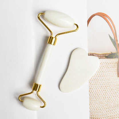 Set Beauty Scraping Board New  Jade Roller Heart-shaped Scraping Board Facial Facial Beauty Device In Stock