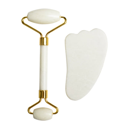 Set Beauty Scraping Board New  Jade Roller Heart-shaped Scraping Board Facial Facial Beauty Device In Stock