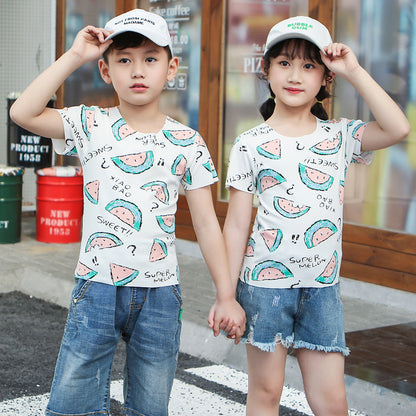 Cartoon Modal Kids Print Short Sleeve