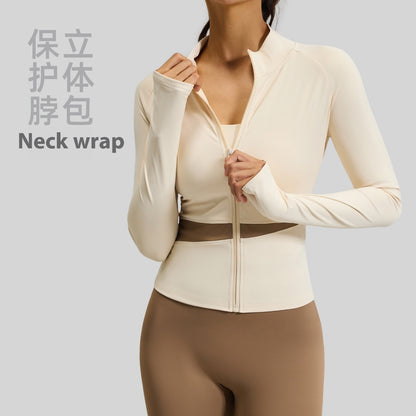 Juyi Tang Peach Color Matching Yoga Suit Nude Feel High Elastic Female