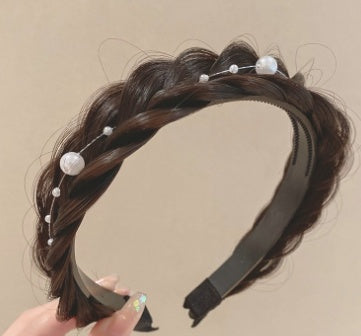 Pearl Fishbone Plaits Wig Hair Hoop
