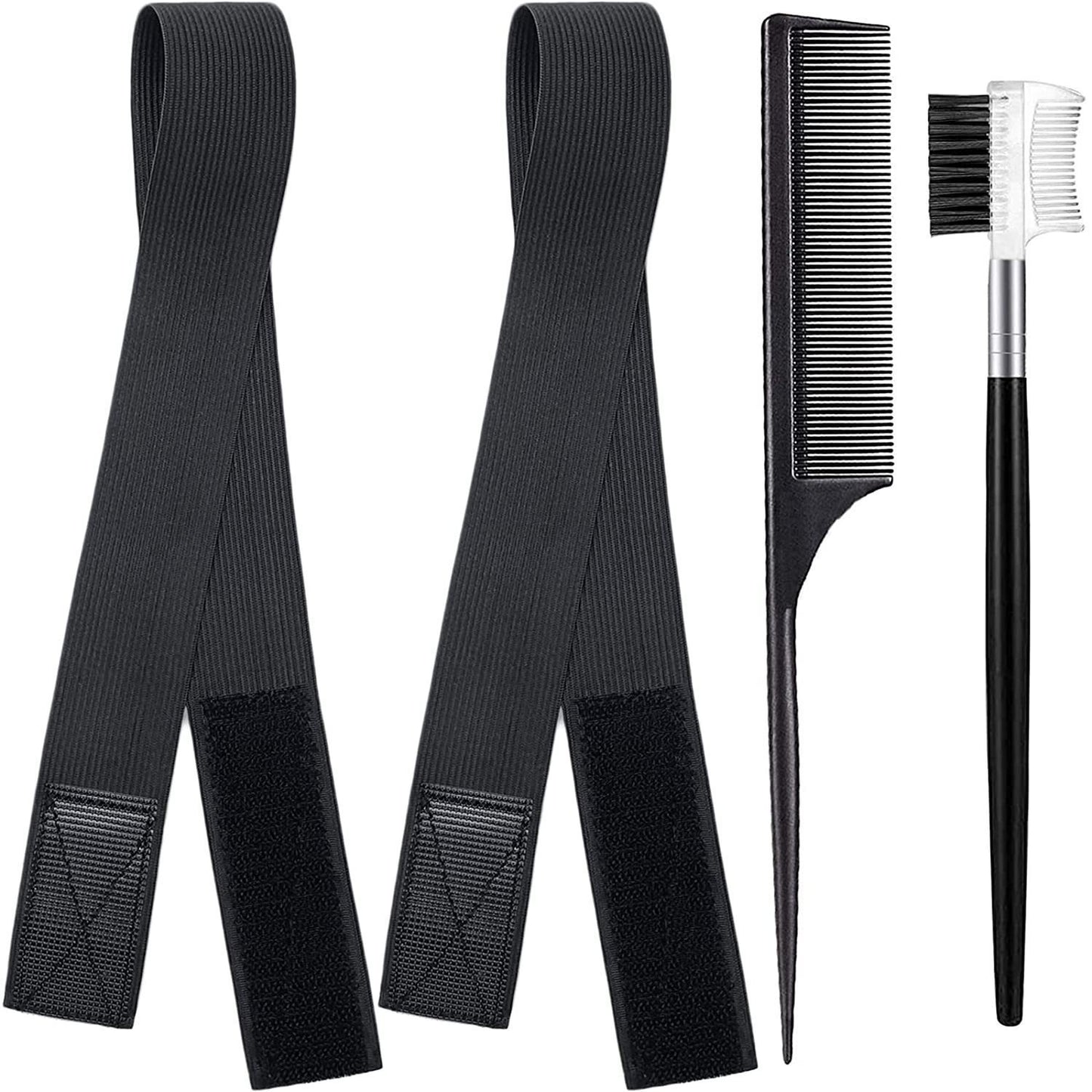 Black Knitted Velcro Adjustable Wig Elastic Band Beauty