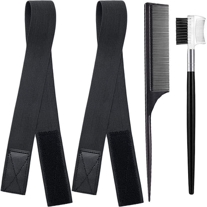 Black Knitted Velcro Adjustable Wig Elastic Band Beauty